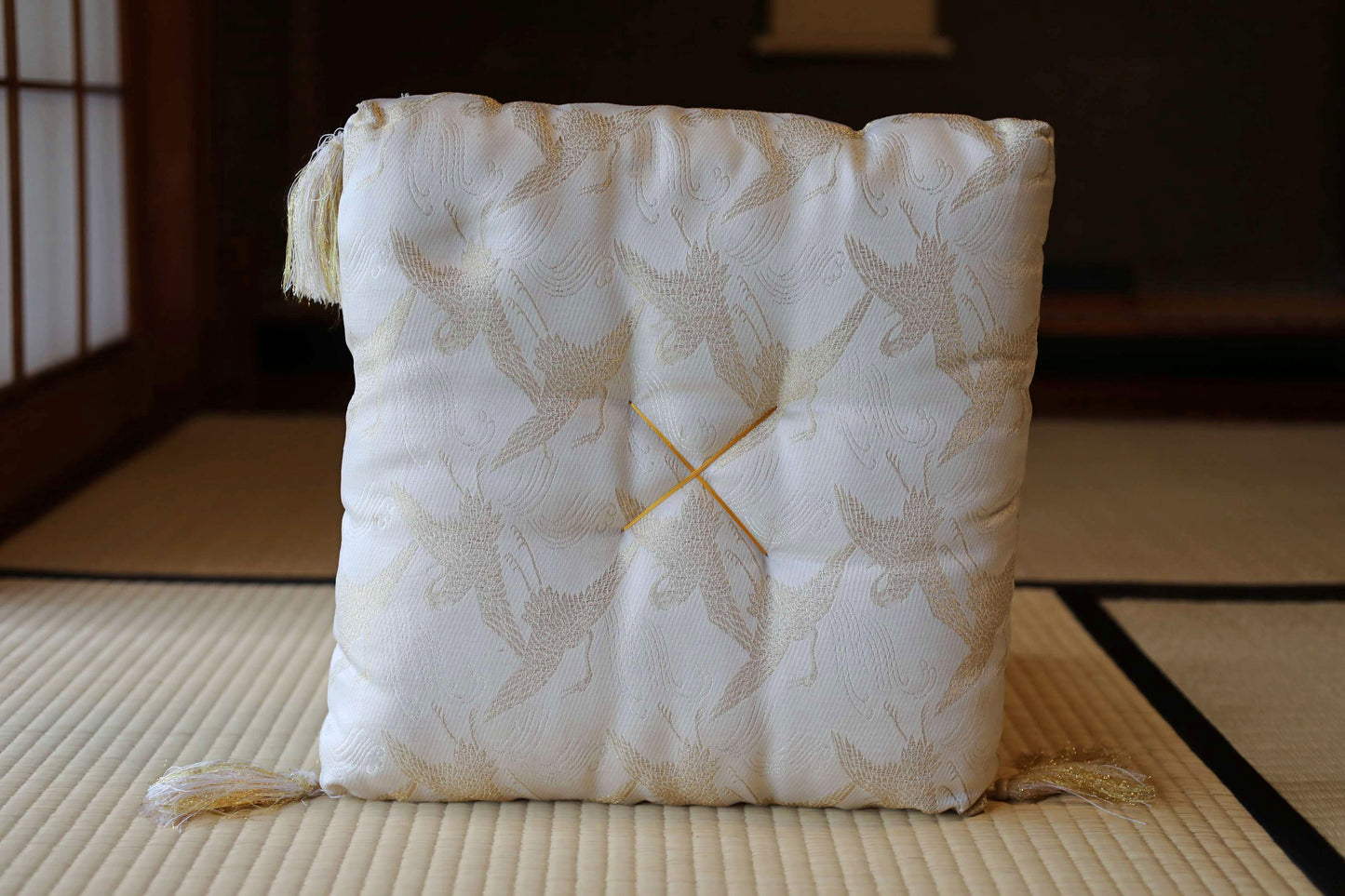 LARGE! FINE! Japanese vintage Bronze buddhist chanting bell, Singing Bowl, ORIN Buddhist temple with cushions Crane stick W11.8in/W30cm