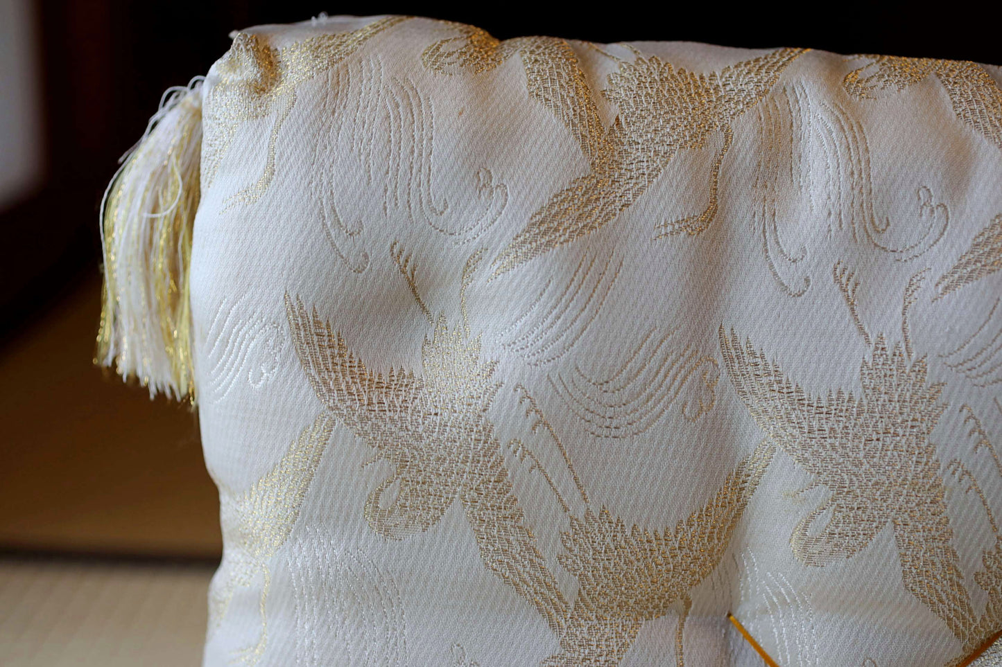 LARGE! FINE! Japanese vintage Bronze buddhist chanting bell, Singing Bowl, ORIN Buddhist temple with cushions Crane stick W11.8in/W30cm