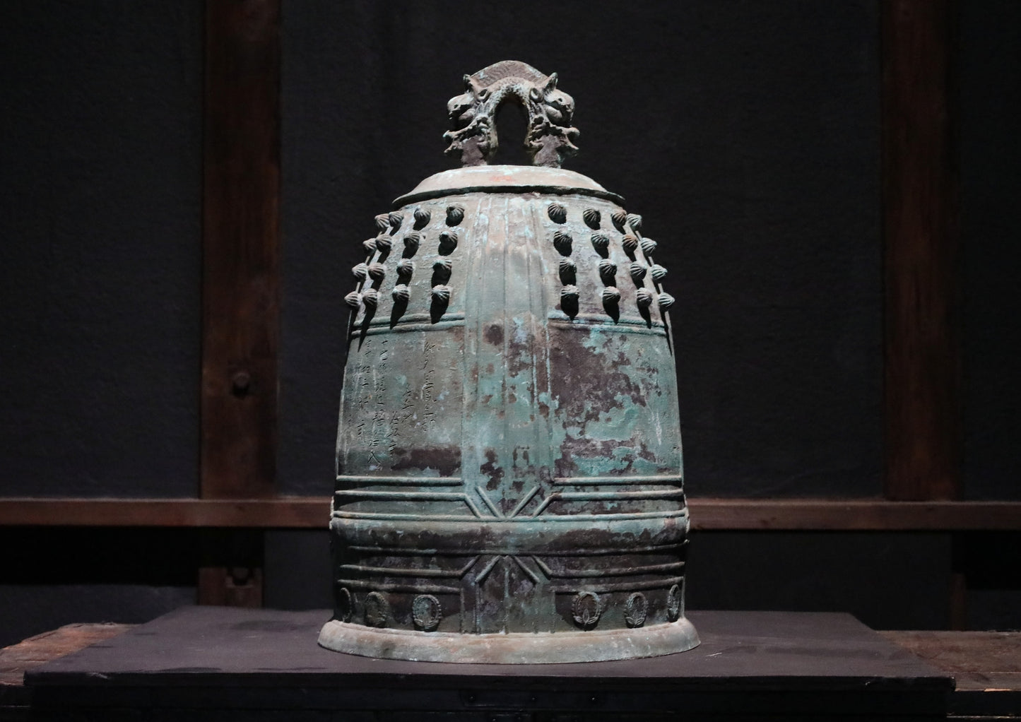BIG! Japanese antique Buddhist temple bell Bronze large gong, big hanging bell, buddhist alter 梵鐘BON SHOU made in 1802 H20.5in/H52cm