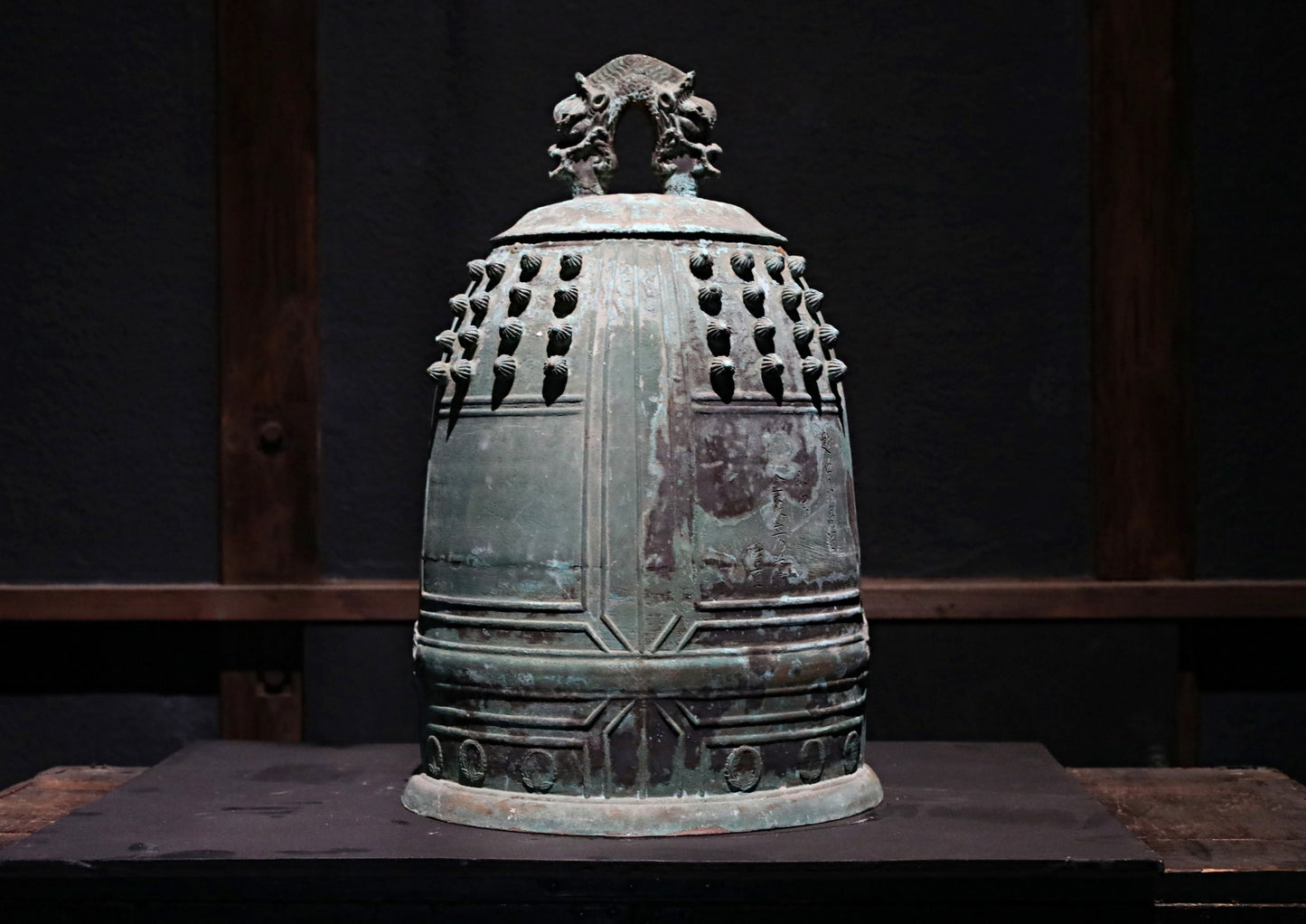 BIG! Japanese antique Buddhist temple bell Bronze large gong, big hanging bell, buddhist alter 梵鐘BON SHOU made in 1802 H20.5in/H52cm