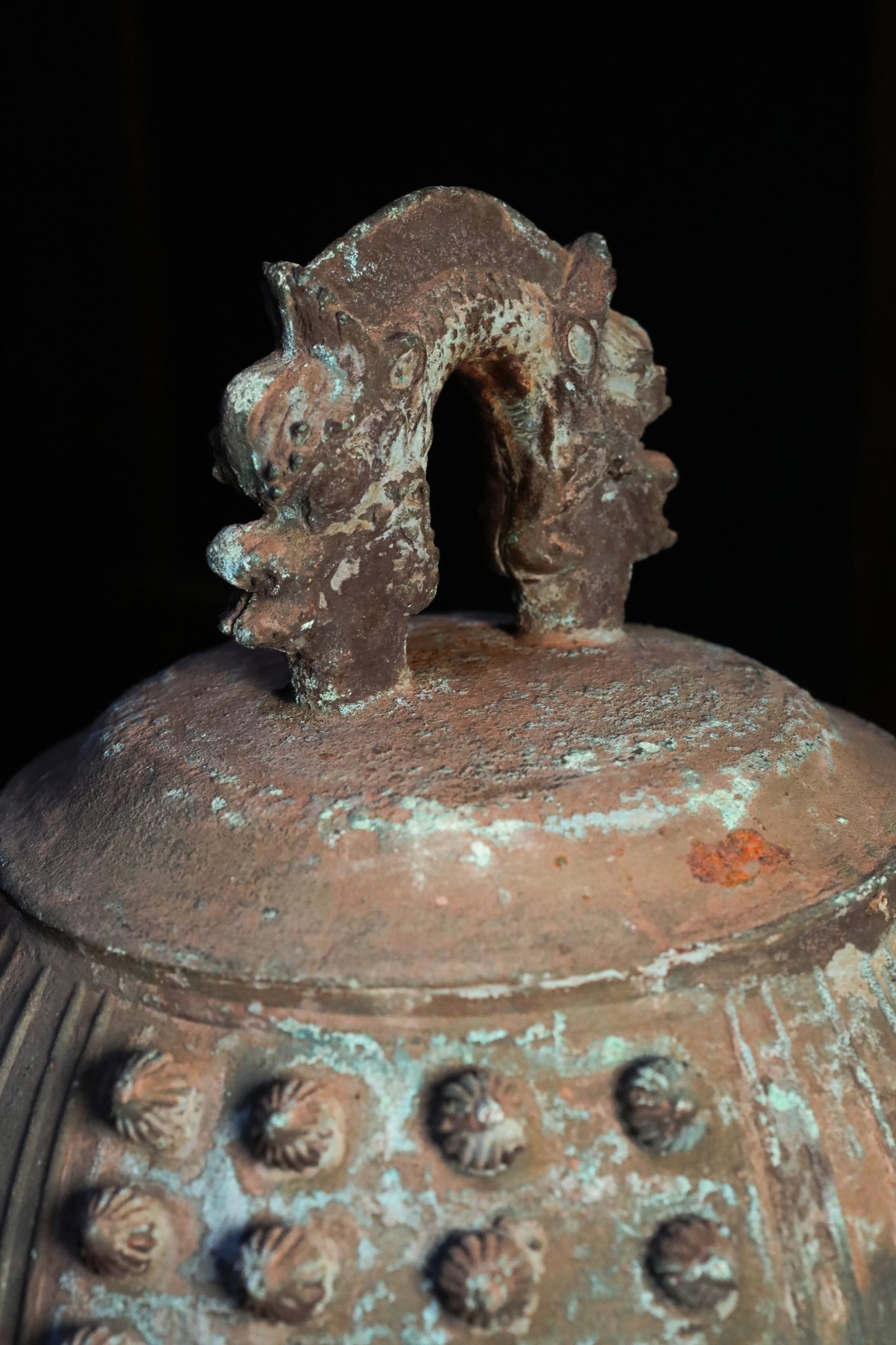 BIG! Japanese antique Buddhist temple bell Bronze large gong, big hanging bell, buddhist alter 梵鐘BON SHOU made in 1802 H20.5in/H52cm