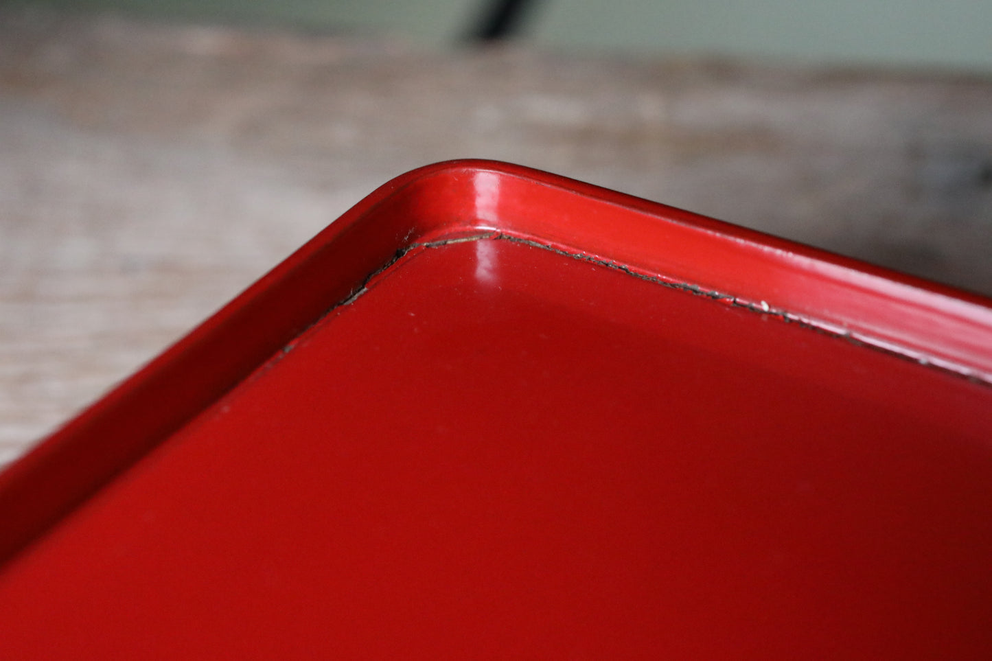 Pair of Japanese antique Urushi Red Lacquer wood tray with legs Large-Medium Set, Serving tray Ozen/Obon/ Japanese furniture 12.4in/31.5cm