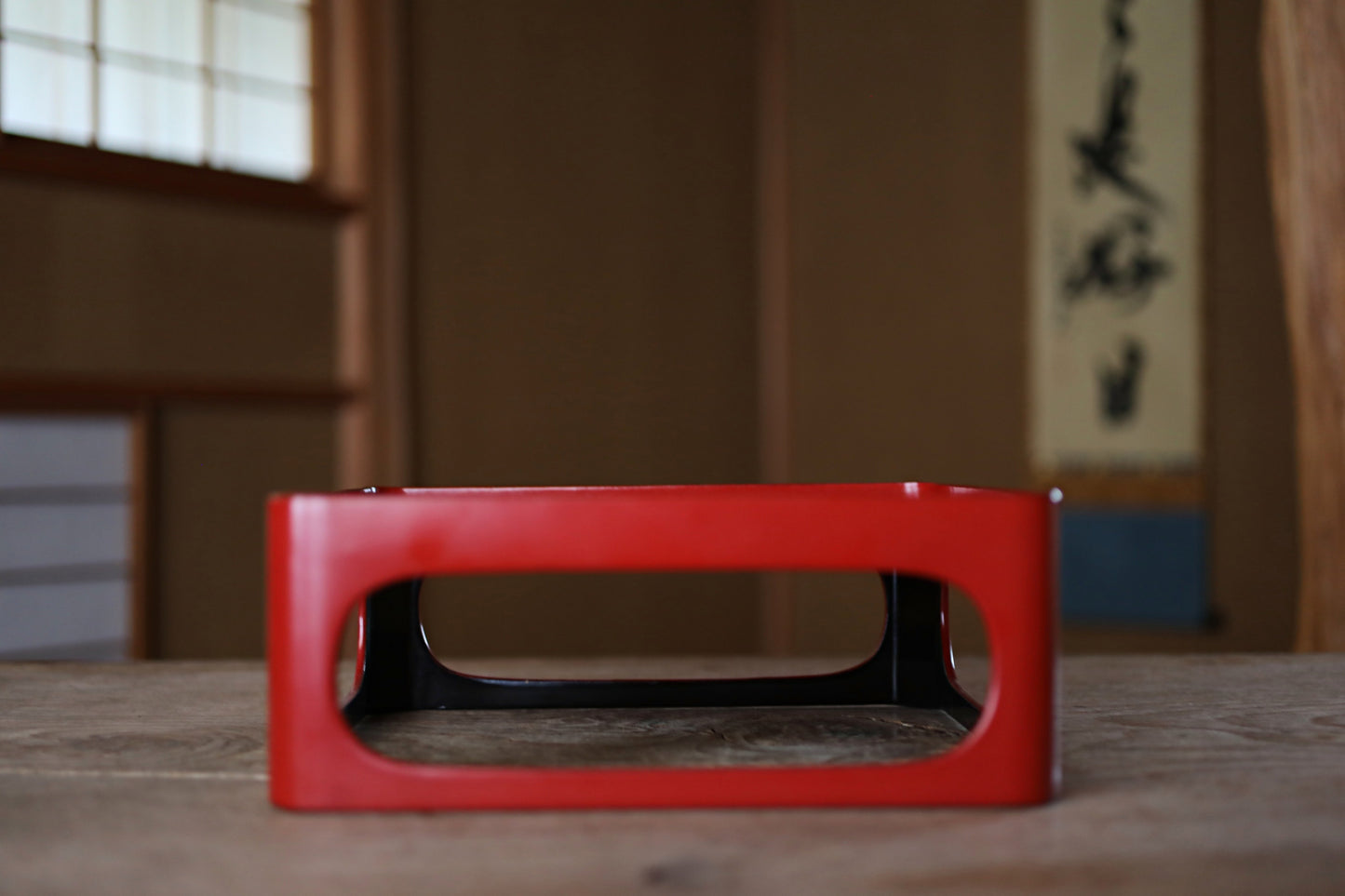 Set of Japanese antique Urushi Red Lacquer wood rice tub, tray and container with lid Serving tray Ozen/Obon/ Japanese furniture