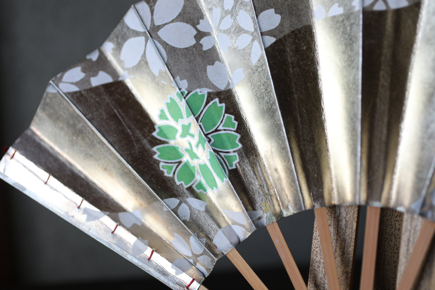 Japanese Folding Fan, Hand-Painted Cherry Blossoms, Maiko Kimono Dance Accessory
