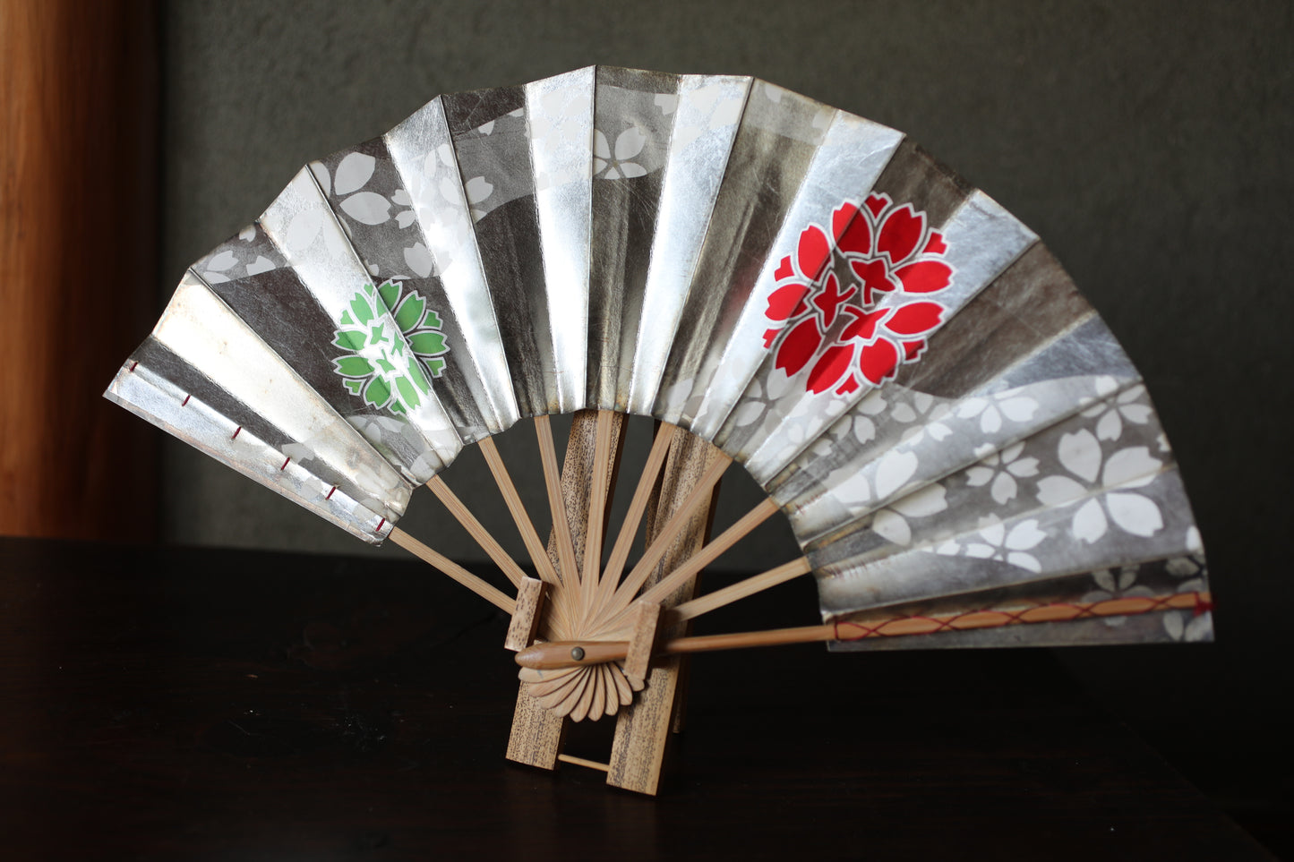 Japanese Folding Fan, Hand-Painted Cherry Blossoms, Maiko Kimono Dance Accessory