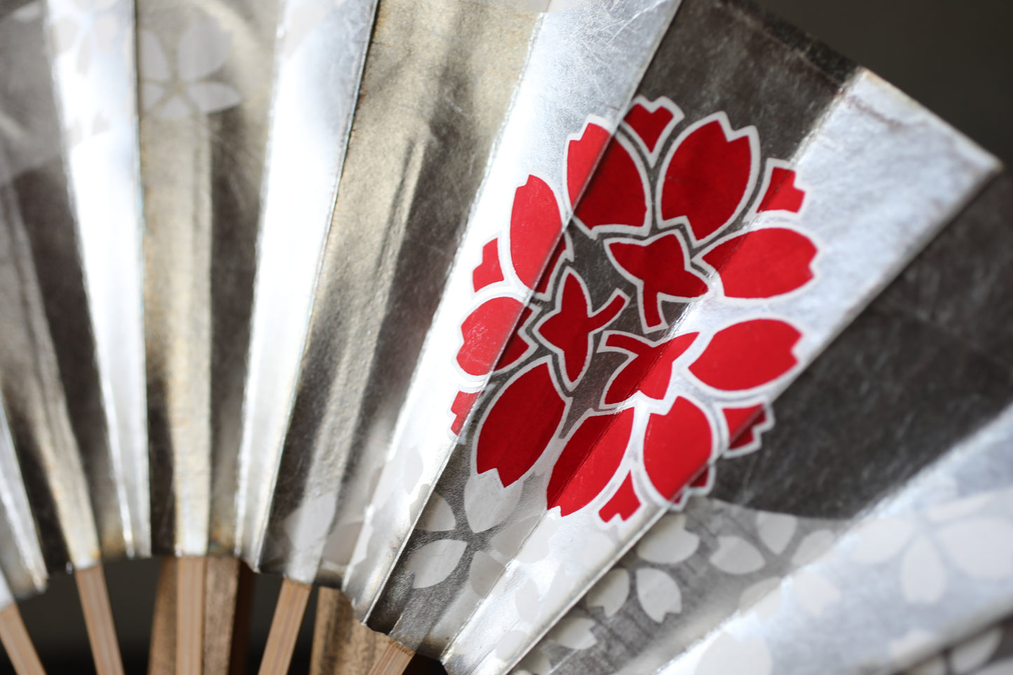 Japanese Folding Fan, Hand-Painted Cherry Blossoms, Maiko Kimono Dance Accessory