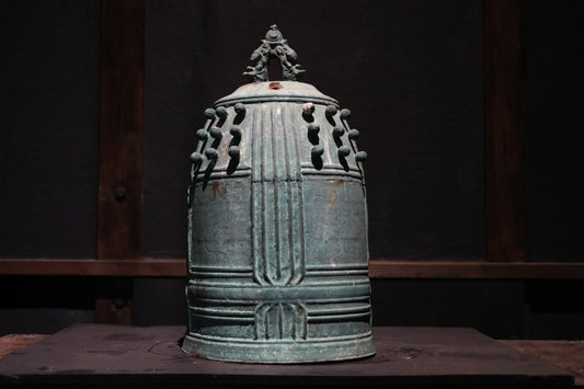BIG! Japanese antique Buddhist temple bell Bronze large gong, big hanging bell, buddhist alter 梵鐘BON SHOU made in 1829 H18.1in/H46cm