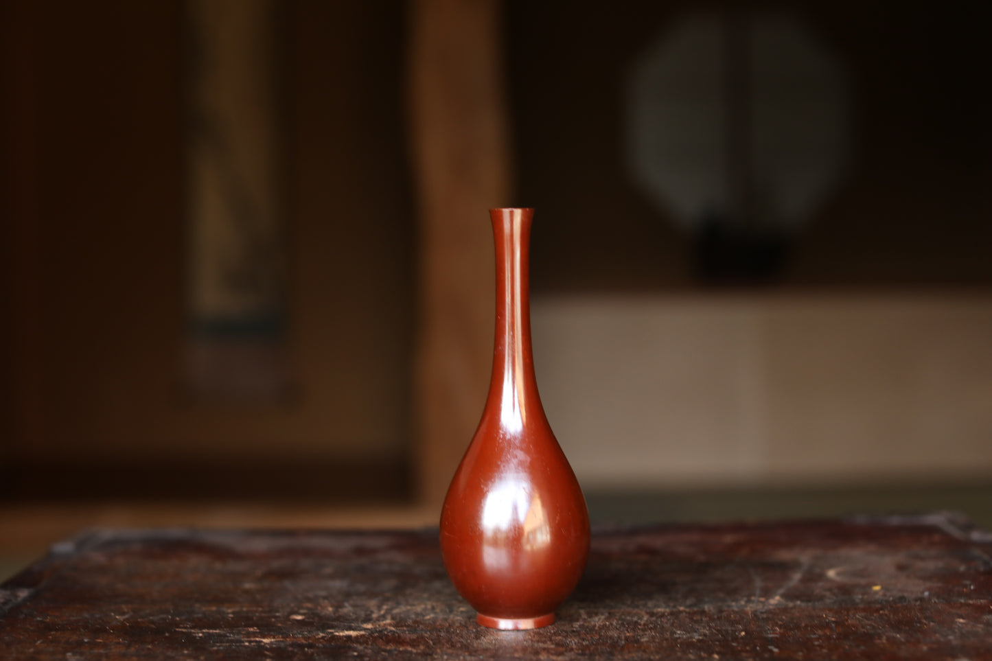 Vintage Japanese Bronze Vase, Sorori Ikebana Tea Ceremony, Signed Wooden Box