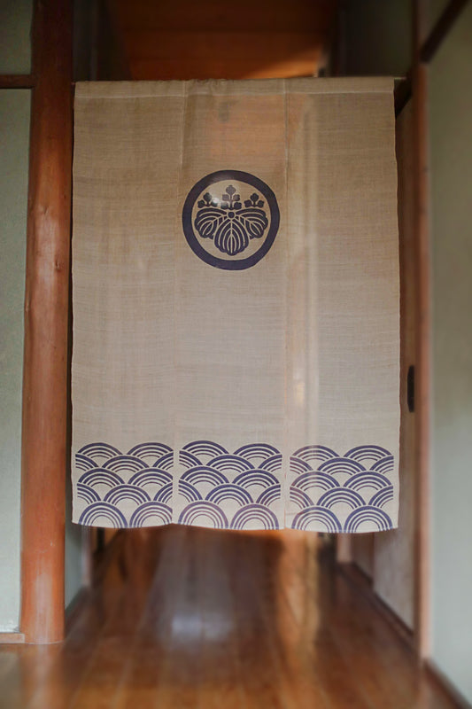 Japanese noren line 100% curtain with a family