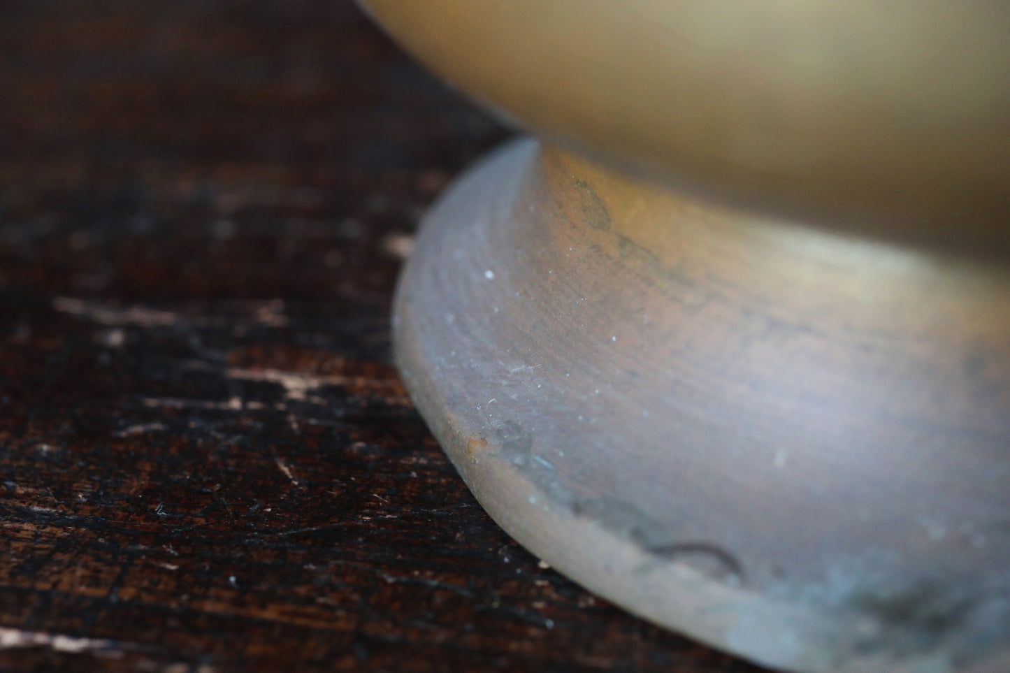 Japanese antique Large Brass vase with lions from a buddhist temple, ikebana utensil 1800s H11.5in/H29cm