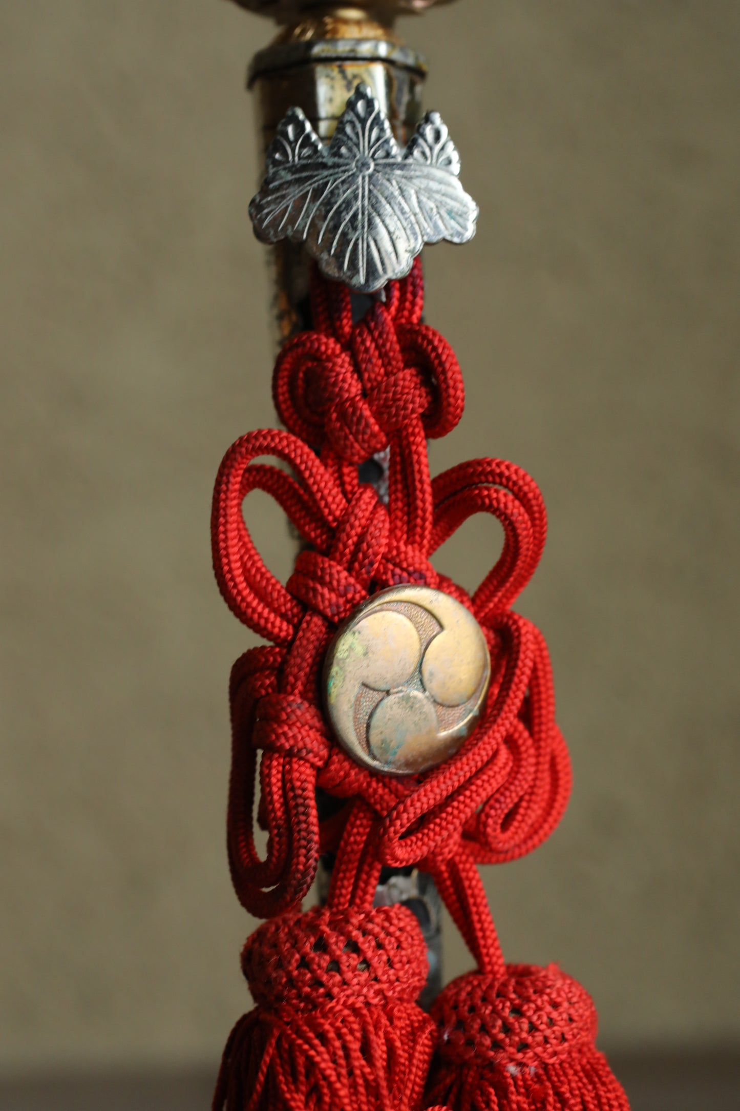 Japanese buddhist hand bell with lotus, chanting H9.3in/H23.5cm