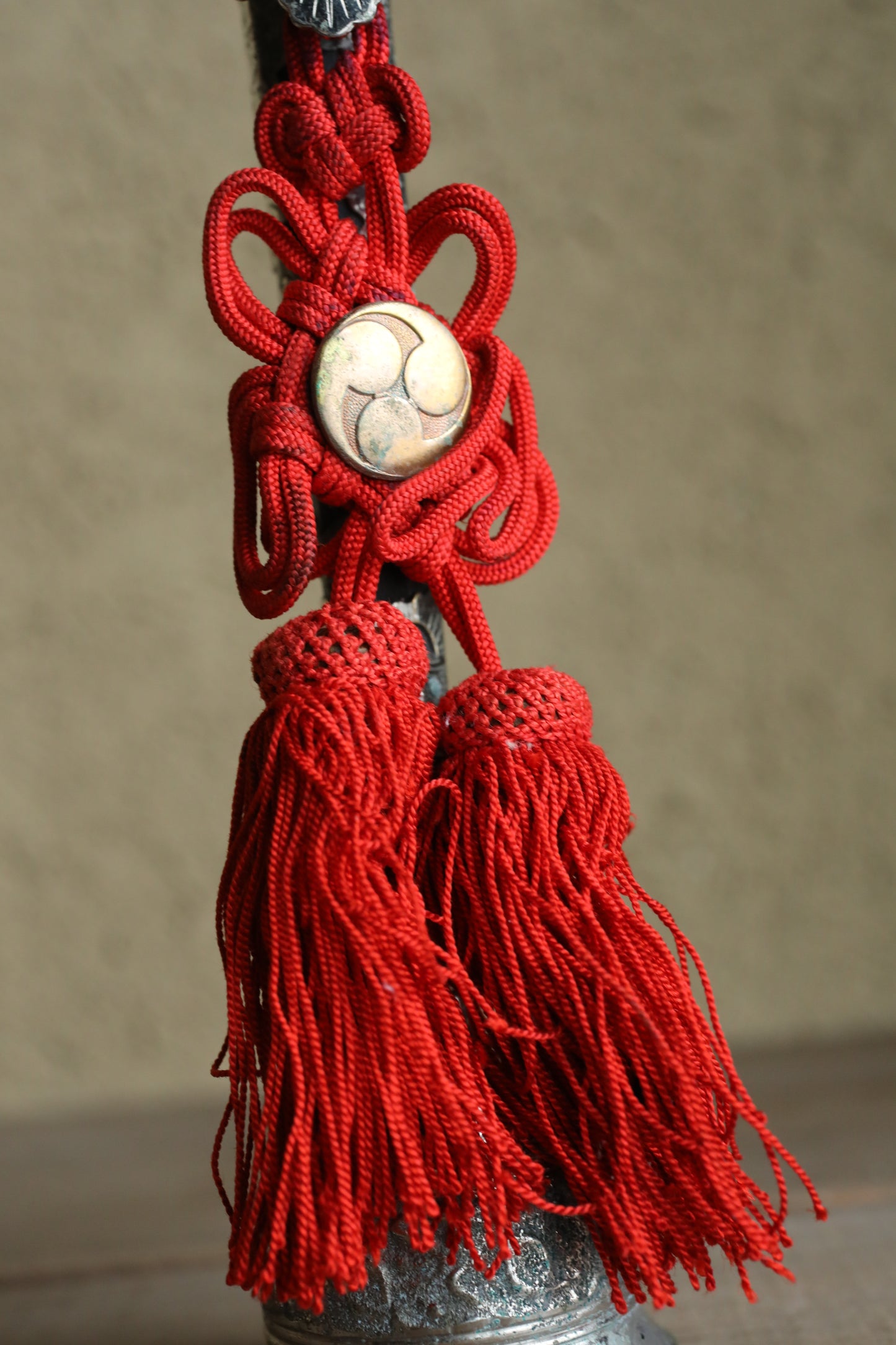 Japanese buddhist hand bell with lotus, chanting H9.3in/H23.5cm