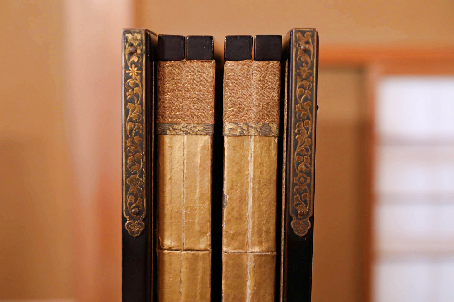 Japanese antique furniture Edo Gold Silver Byobu wind screen of The Tale of Genji, Double-sided painting W80.3in/H204cm