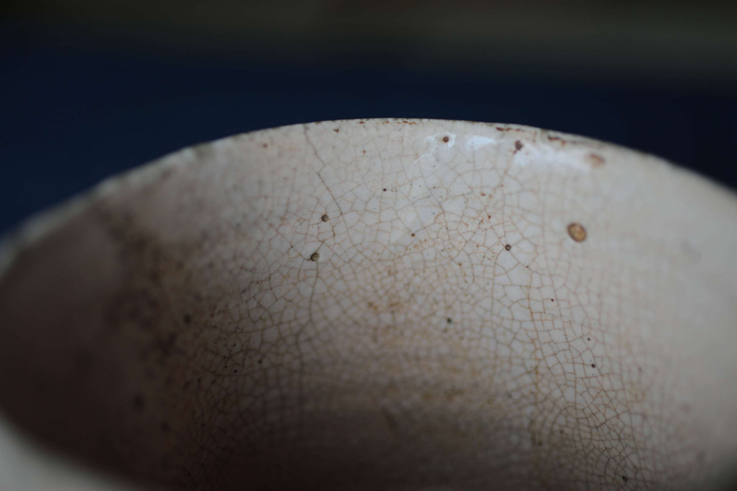 Matcha tea bowl Japanese Antique CHAWAN "SHINO" with Zen master DARUMA Tea ceremony