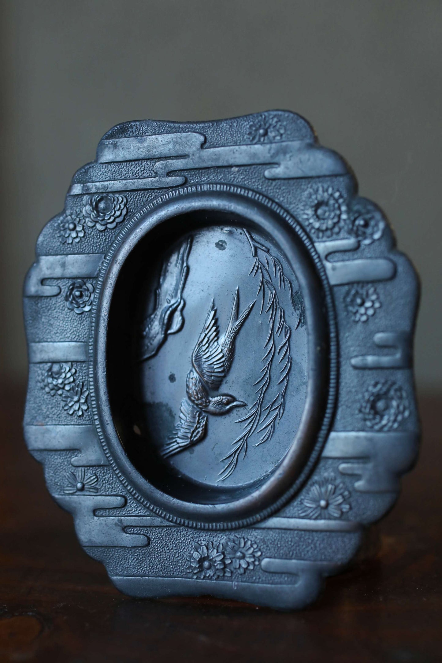Antique Bronze FUSUMA Door Handle, Swallow with Weeping Willow