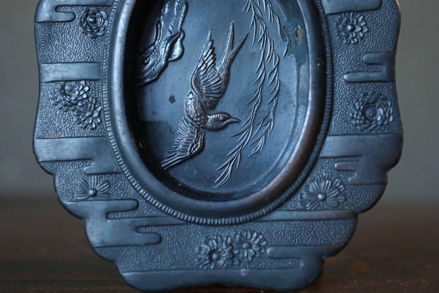 Antique Bronze FUSUMA Door Handle, Swallow with Weeping Willow