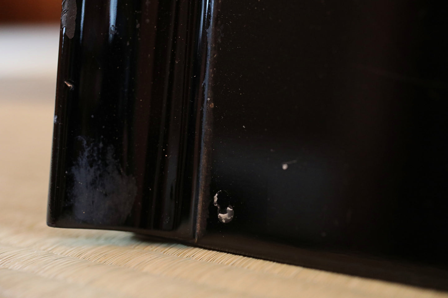 Japanese vintage MAKIE lacquer pedestal, Buddhist table temple stand, furniture, Sutra desk W24.4in/W62cm