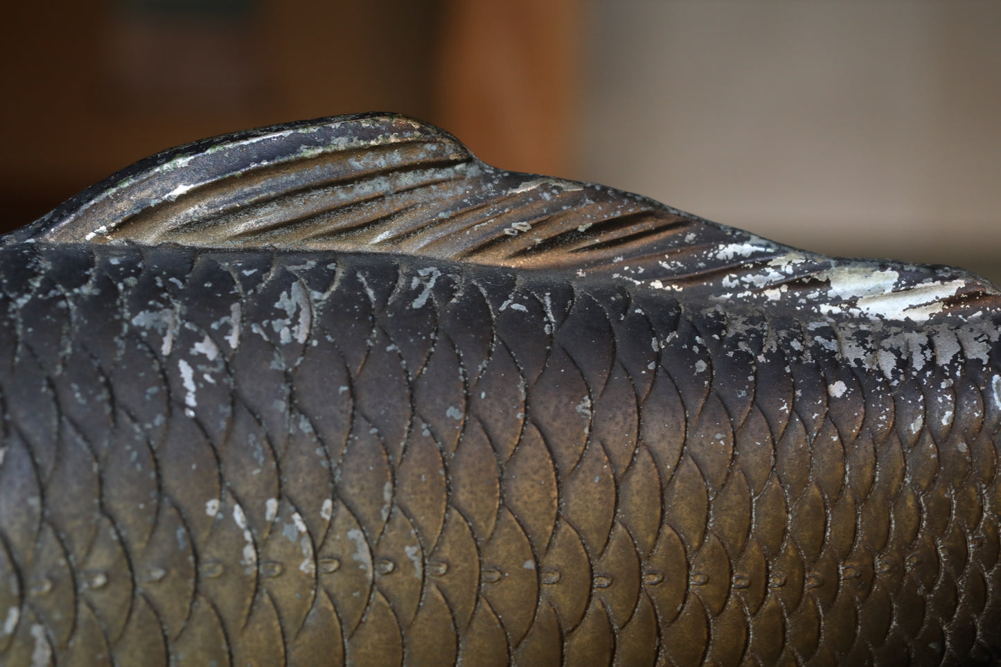 Bronze- Vintage Japanese Carps Pair of copper alloy, fish ornament