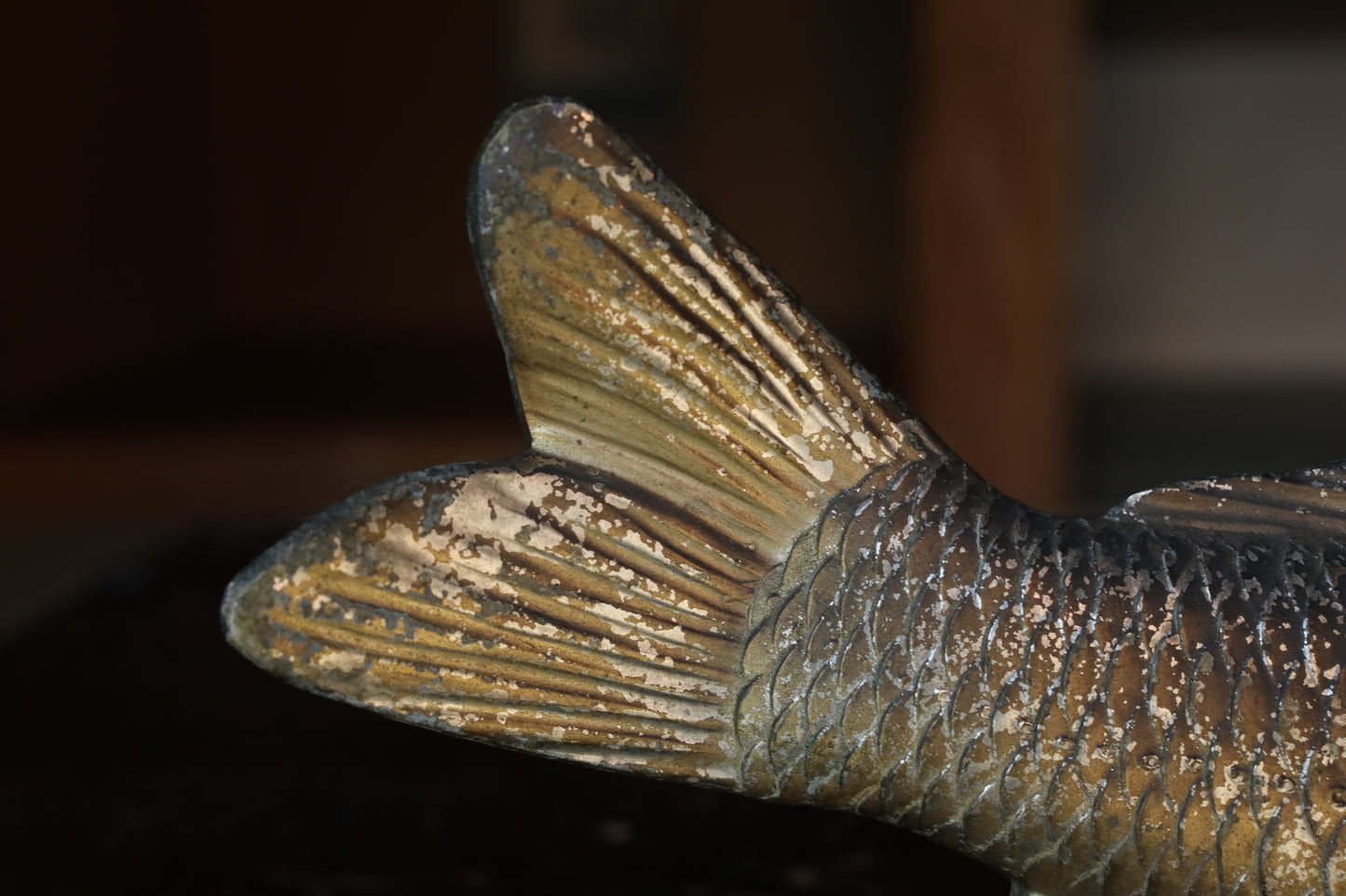 Bronze- Vintage Japanese Carps Pair of copper alloy, fish ornament