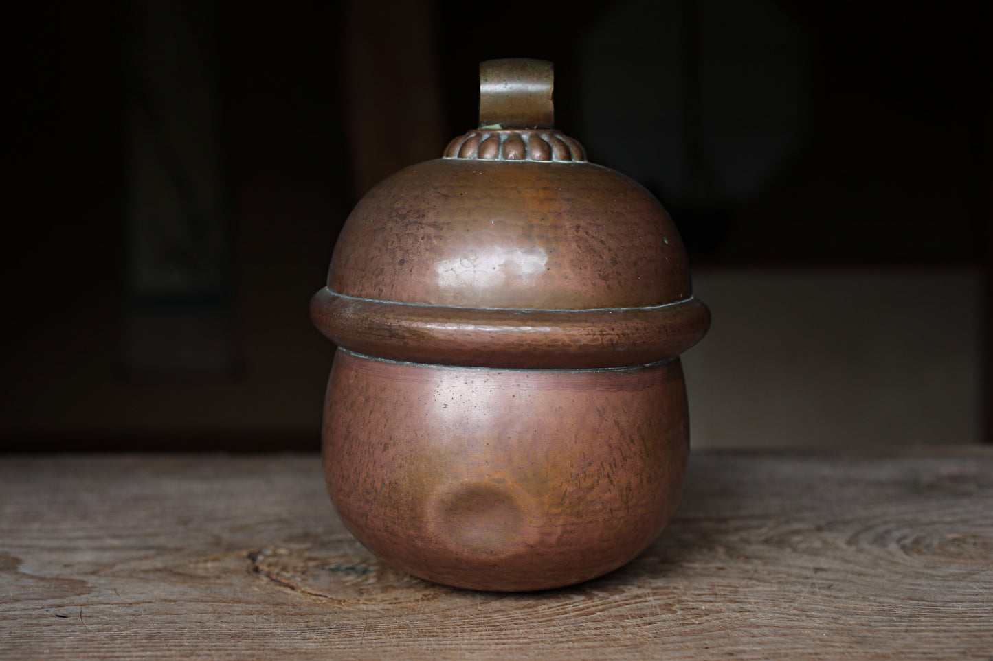 Japanese Vintage Bronze Shrine Bell, Handcrafted Metal Suzu (H9.1in/H23cm)