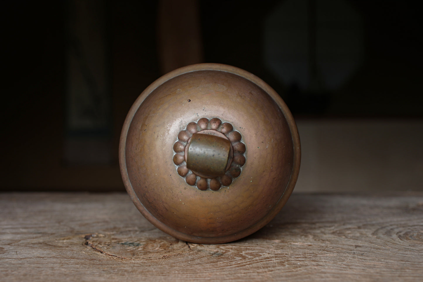 Japanese Vintage Bronze Shrine Bell, Handcrafted Metal Suzu (H9.1in/H23cm)