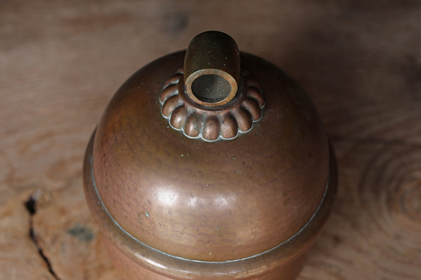 Japanese Vintage Bronze Shrine Bell, Handcrafted Metal Suzu (H9.1in/H23cm)