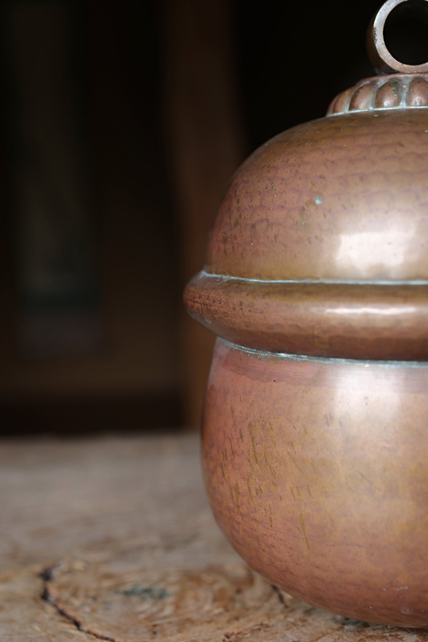 Japanese Vintage Bronze Shrine Bell, Handcrafted Metal Suzu (H9.1in/H23cm)