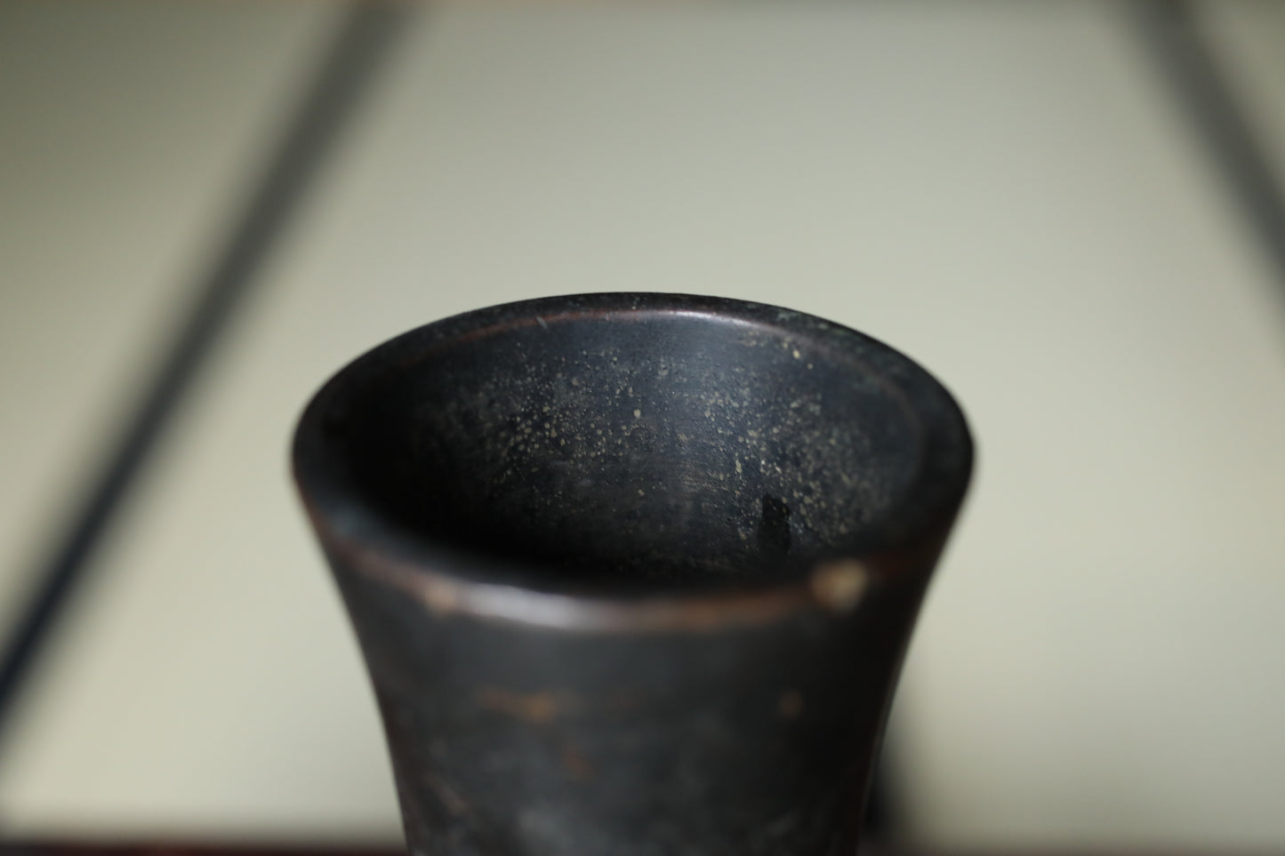 Vintage Japanese Bronze Vase, IKEBANA Flower Arrangement, Buddhist Temple Design
