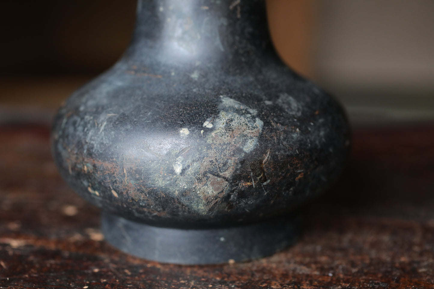 Vintage Japanese Bronze Vase, IKEBANA Flower Arrangement, Buddhist Temple Design