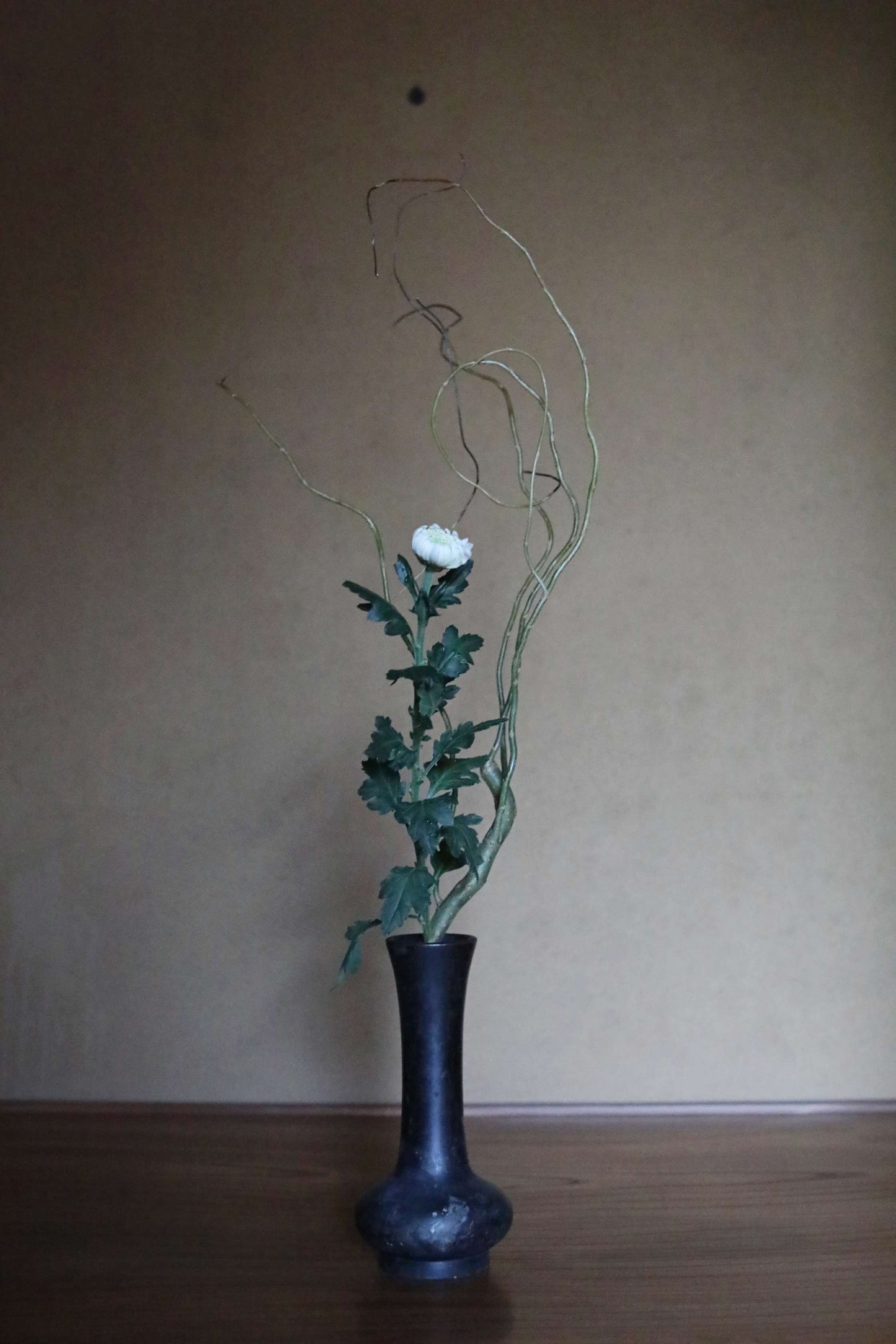 Vintage Japanese Bronze Vase, IKEBANA Flower Arrangement, Buddhist Temple Design
