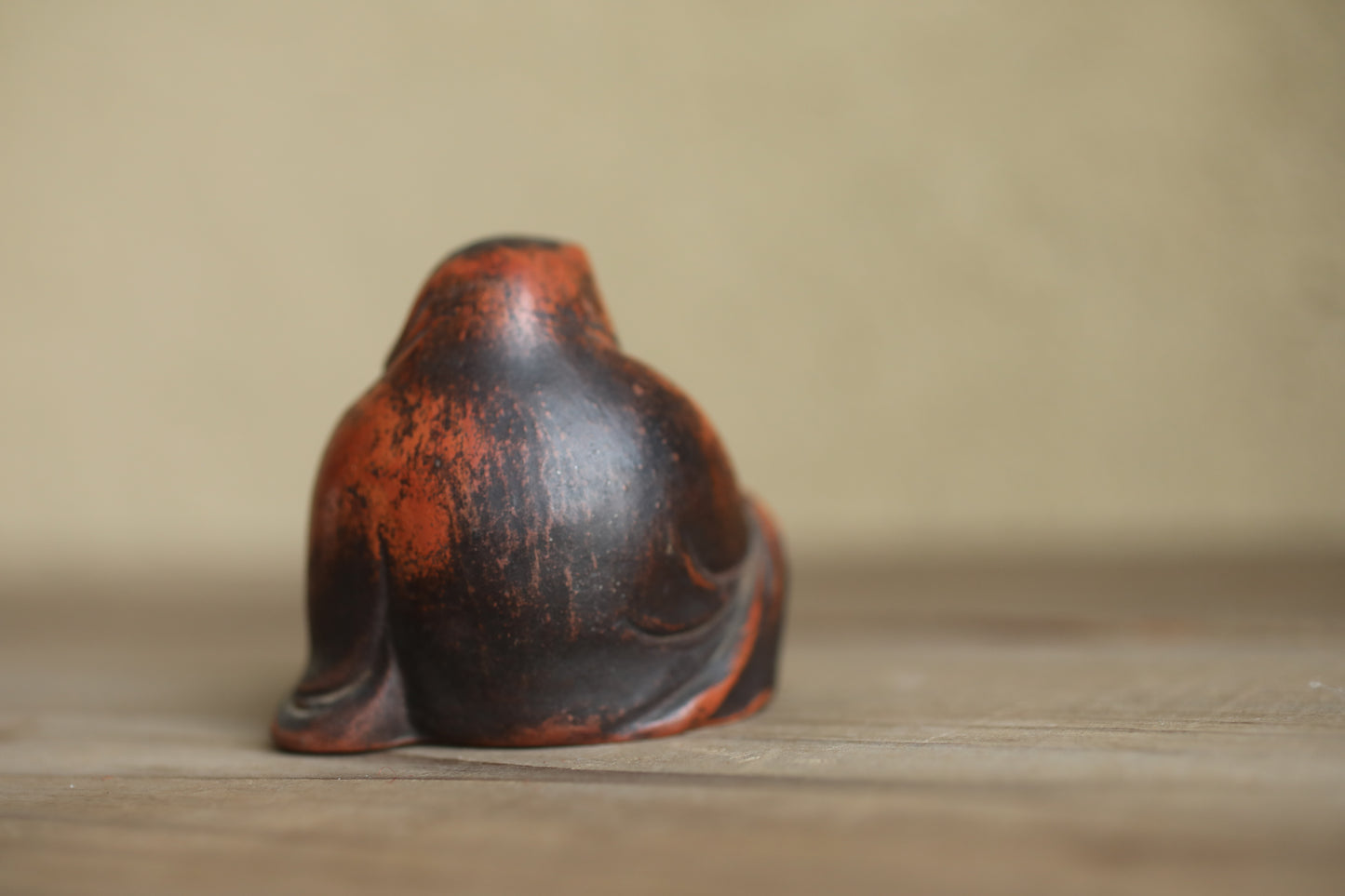 Antique Japanese Daruma Pottery Statue, Zen Monk Doll Ornament, Buddhist