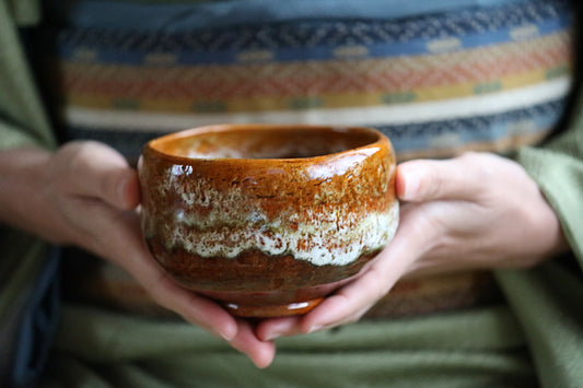 Japanese ohi matcha tea bowl