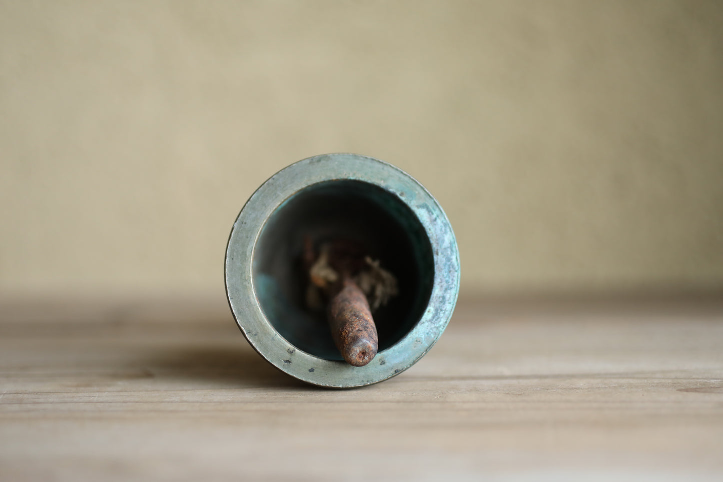 Japanese antique hand bell buddhism altar chanting bronze H6.1in/H15.5cm