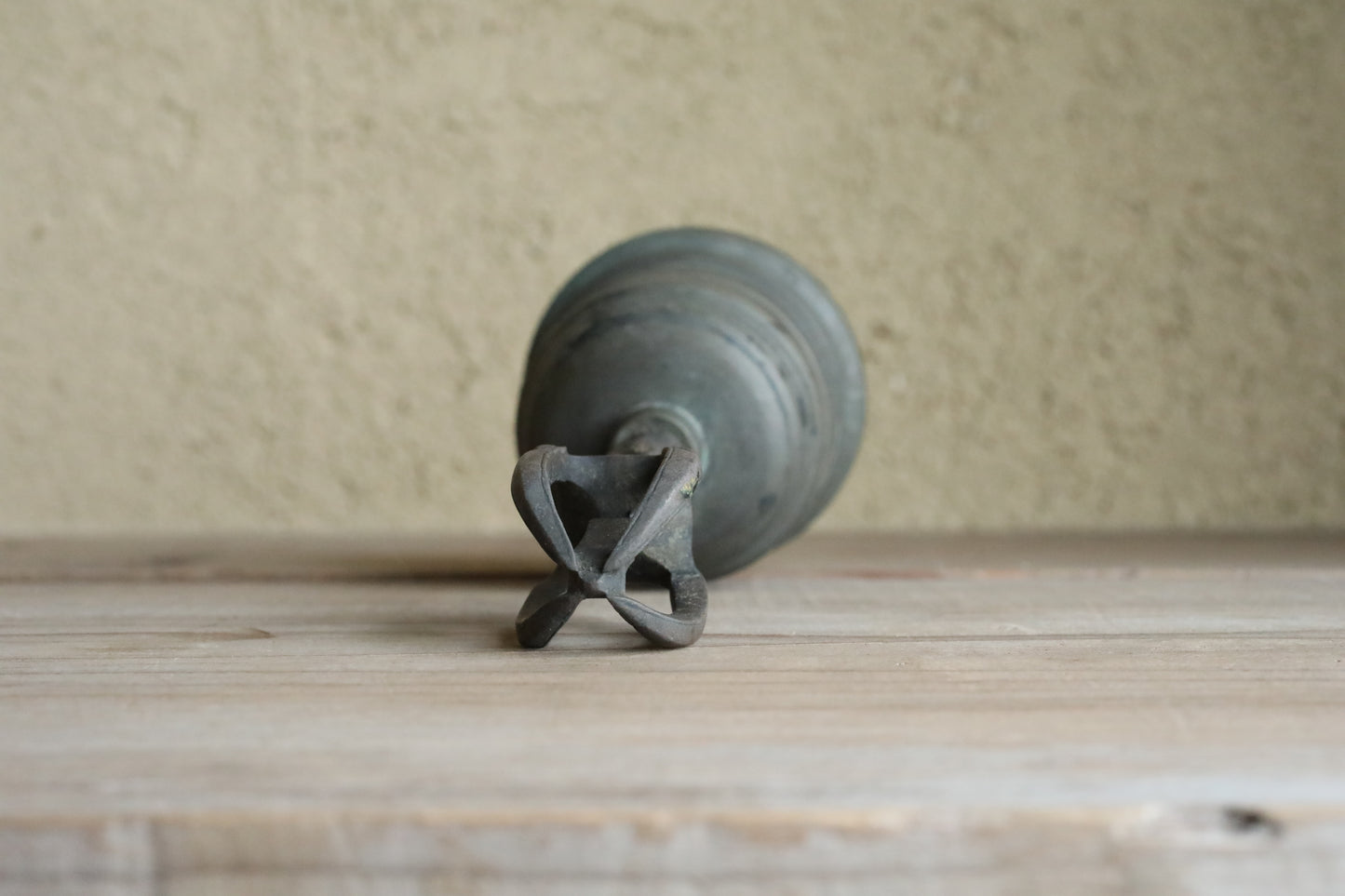 Japanese antique hand bell buddhism altar chanting bronze H6.1in/H15.5cm