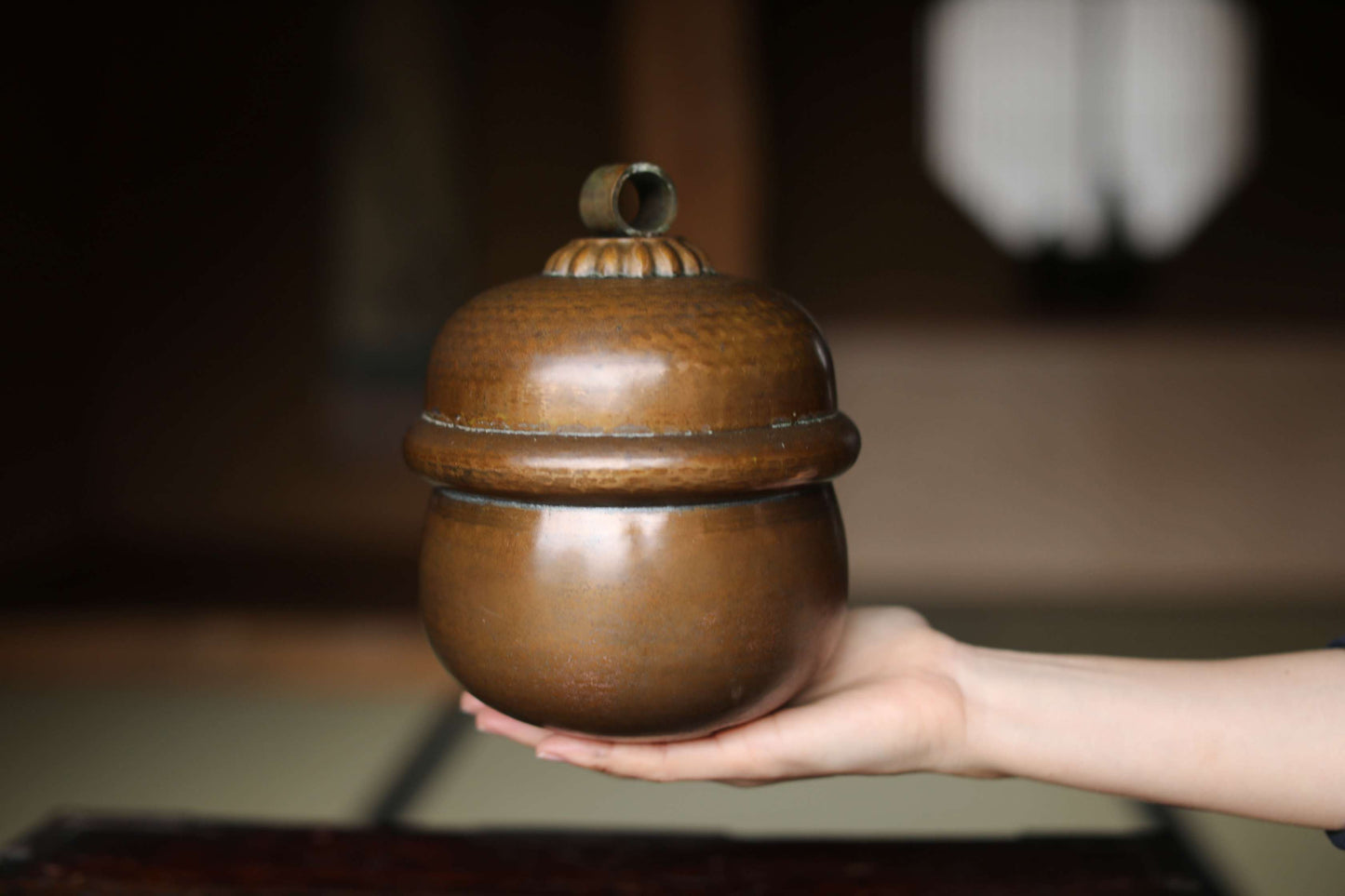 Suzu Bell- Shinto Japanese Antique Bronze Shrine, Handcrafted Metal (H7.7in/H19.5cm)