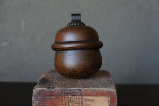 Suzu Bell- Shinto Japanese Antique Bronze Shrine, Handcrafted Metal (H3.7in/H10cm)