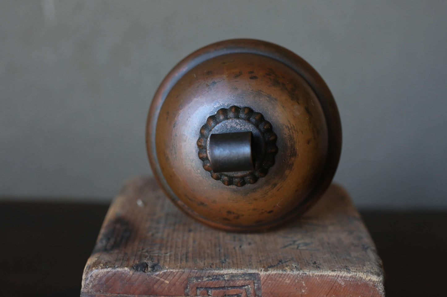 Suzu Bell- Shinto Japanese Antique Bronze Shrine, Handcrafted Metal (H3.7in/H10cm)