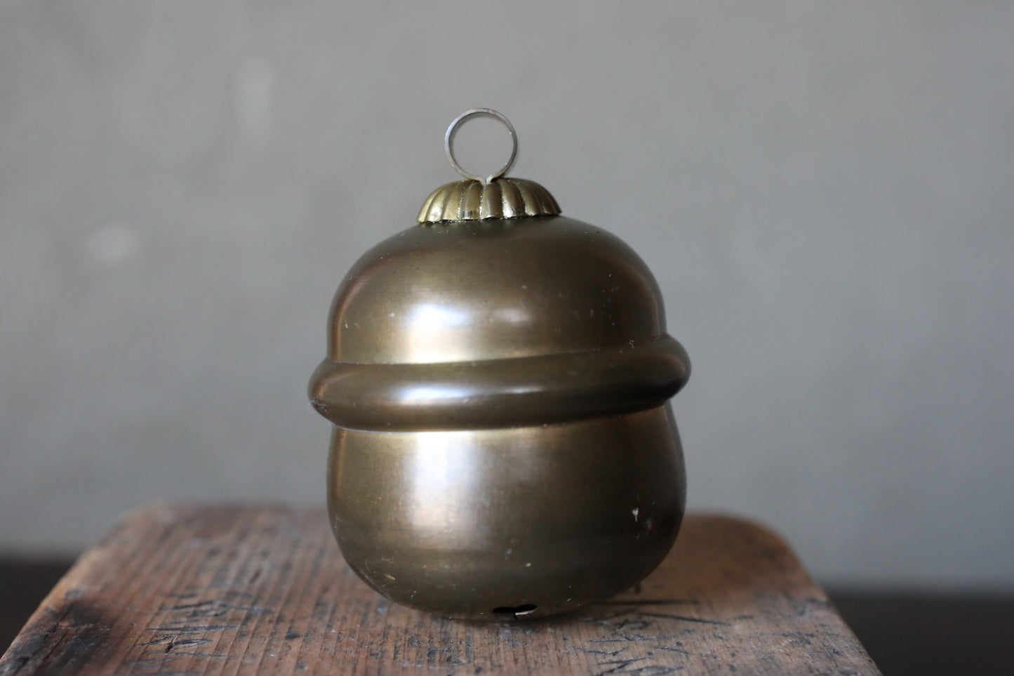 Suzu Bell- Shinto Japanese Antique Bronze Shrine, Handcrafted Metal (H2.8in/H7cm)