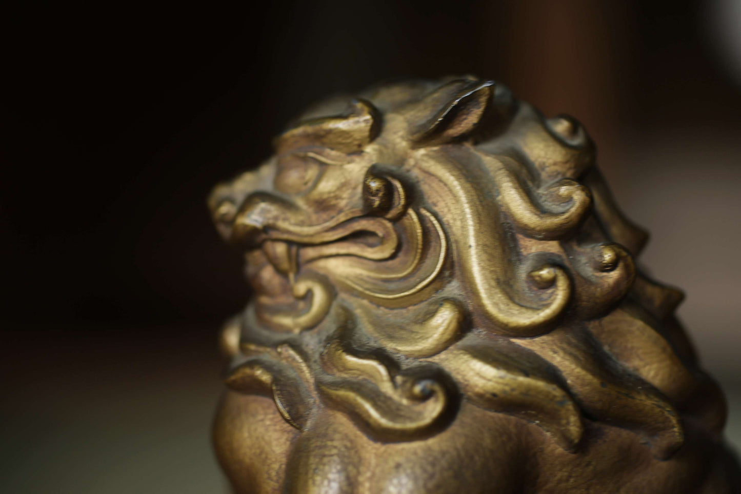 Antique Bronze alloy Komainu Lions pair, Shinto Shrine Guardian Ornament, Bookends,