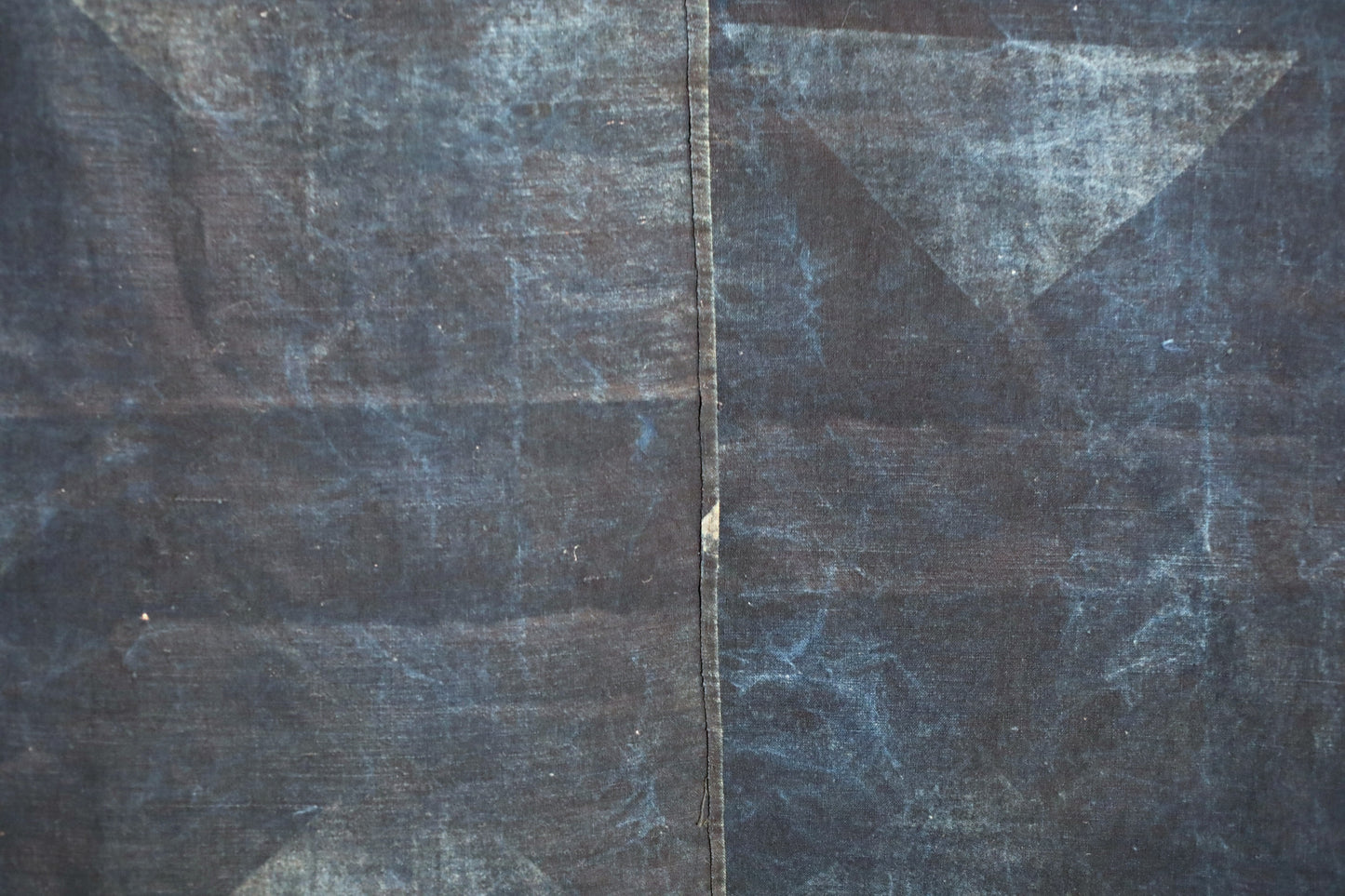 Antique Japanese Noren Curtain – Indigo Cotton Room Divider, Edo Era Crest Design