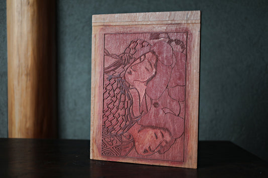 Vintage Japanese Woodblock Print: Kimono Women, Signed 12.1in/30.7cm