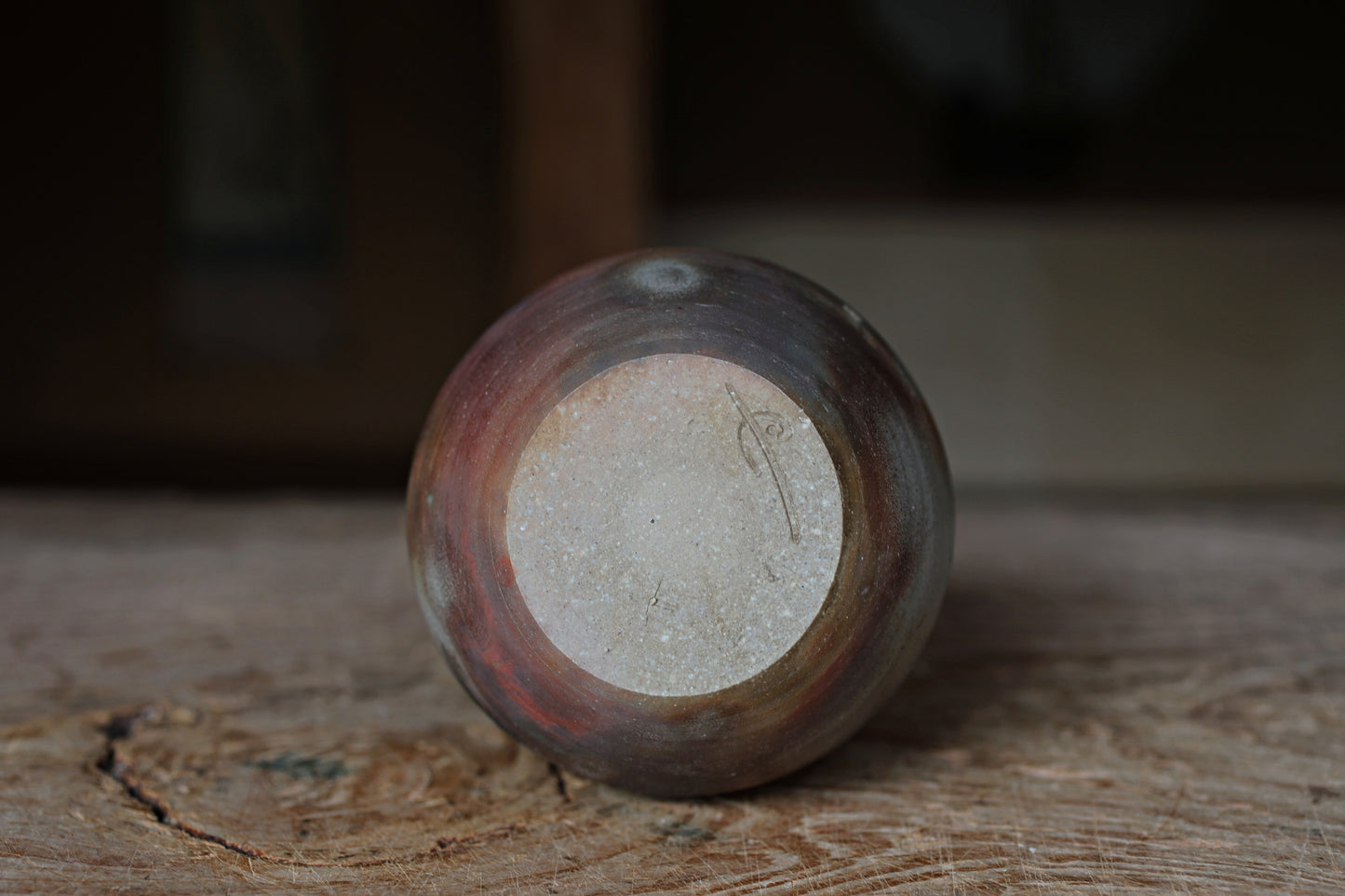 Japanese Bizen Ware Flower Vase: Signed Pottery with Box, for IKEBANA, Tea ceremony