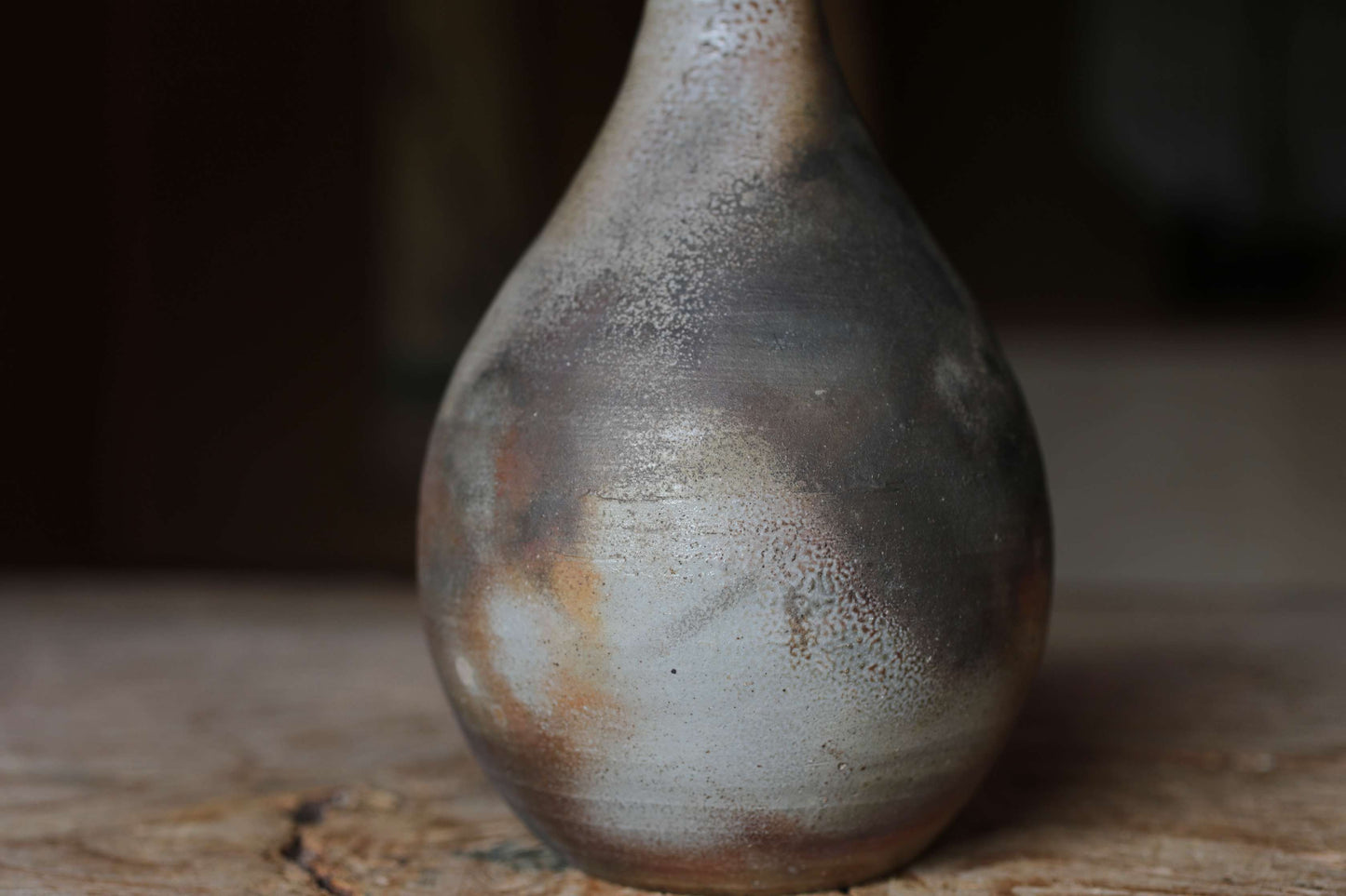 Japanese Bizen Ware Flower Vase: Signed Pottery with Box, for IKEBANA, Tea ceremony