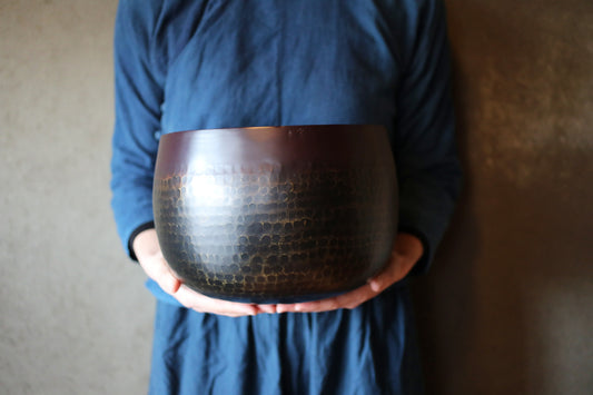 Large Japanese Buddhist Singing Bowl, Signed Horyu Temple Rin Bell, Meditation