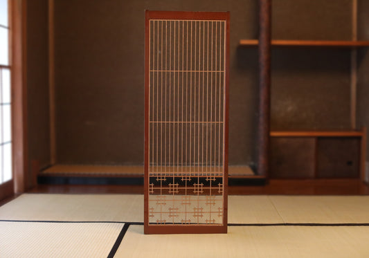 Antique Kumiko Shoji Screen, Japanese Wooden Lattice, furniture panel(H45.7x17.1in/H116×43.5cm)