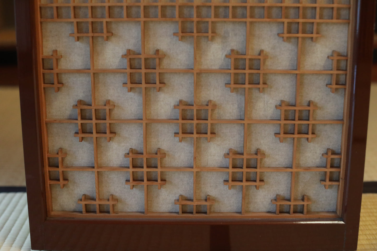 Japanese Furniture antique interior architectural screen,"kumiko, wooden framework" for a sliding screen, shoji, H45.7×17.1in/H116×43.5cm