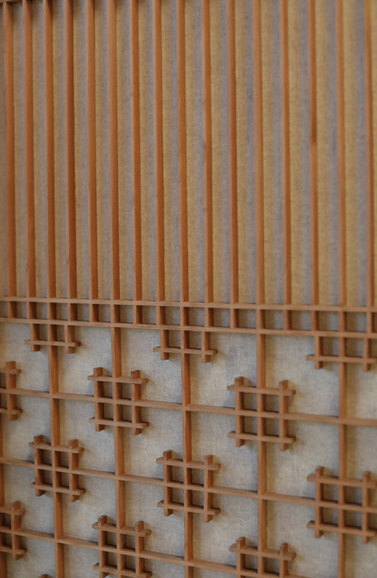 Japanese Furniture antique interior architectural screen,"kumiko, wooden framework" for a sliding screen, shoji, H45.7×17.1in/H116×43.5cm