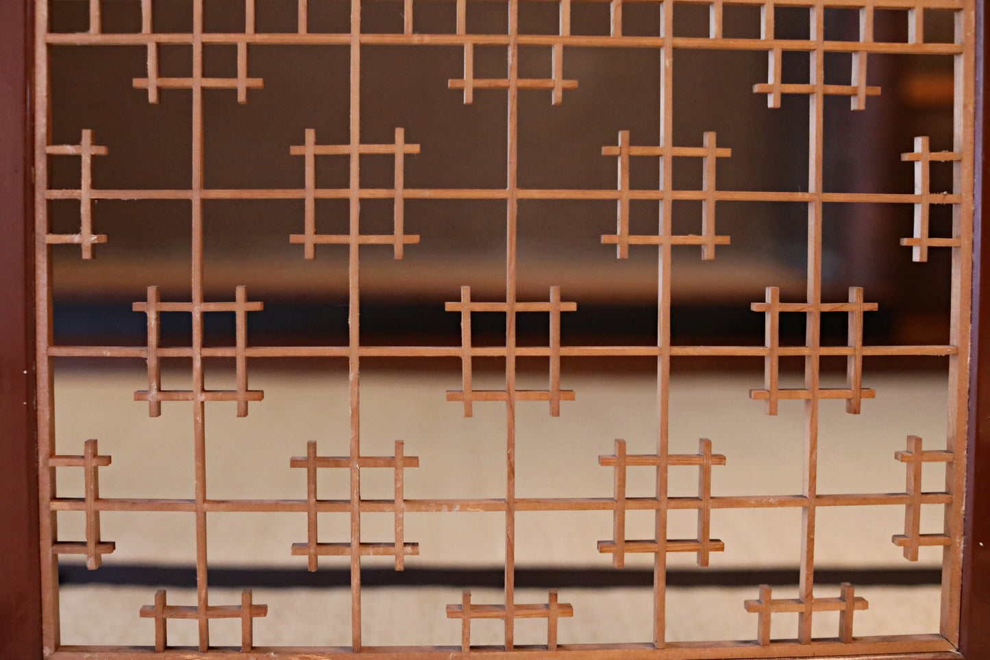 Antique Kumiko Shoji Screen, Japanese Wooden Lattice, furniture panel(H45.7x17.1in/H116×43.5cm)