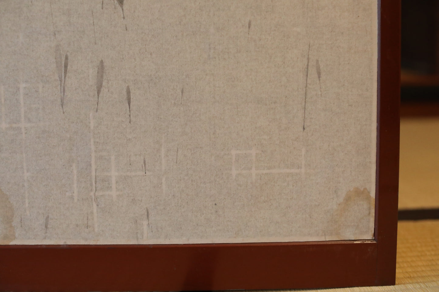 Japanese Furniture antique interior architectural screen,"kumiko, wooden framework" for a sliding screen, shoji, H45.7×17.1in/H116×43.5cm