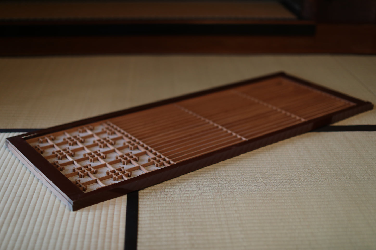 Japanese Furniture antique interior architectural screen,"kumiko, wooden framework" for a sliding screen, shoji, H45.7×17.1in/H116×43.5cm